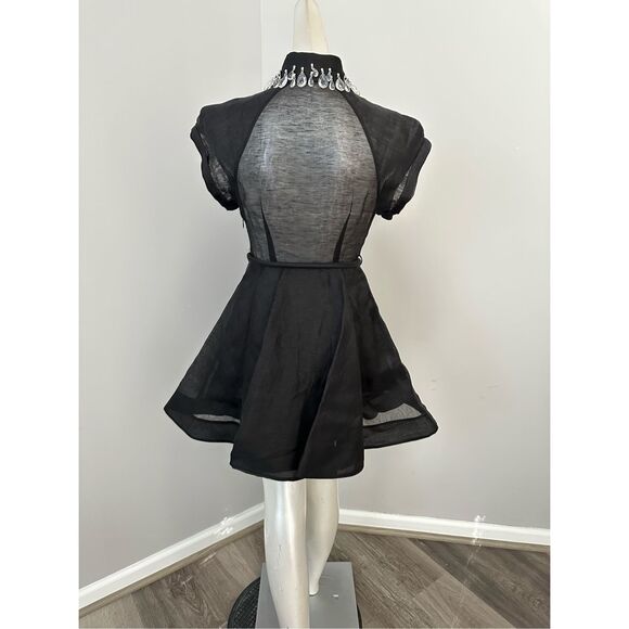 NWT ZIMMERMANN Matchmaker Flip belted crystal-embellished silk-blend Mini Dress - Picture 7 of 11